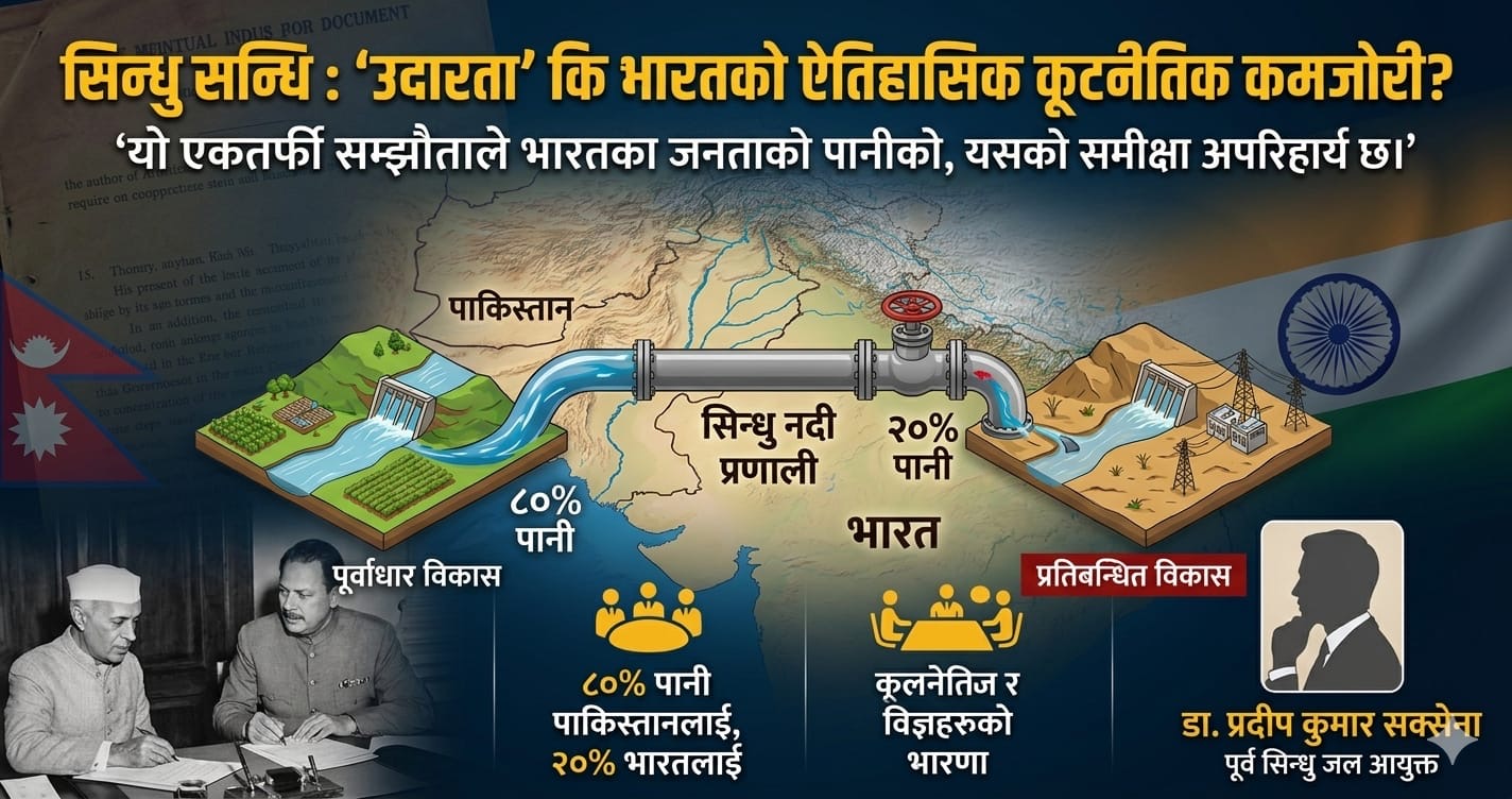 सिन्धु सन्धि : ‘उदारता’ कि भारतको ऐतिहासिक कूटनीतिक कमजोरी: डा. सक्सेना
