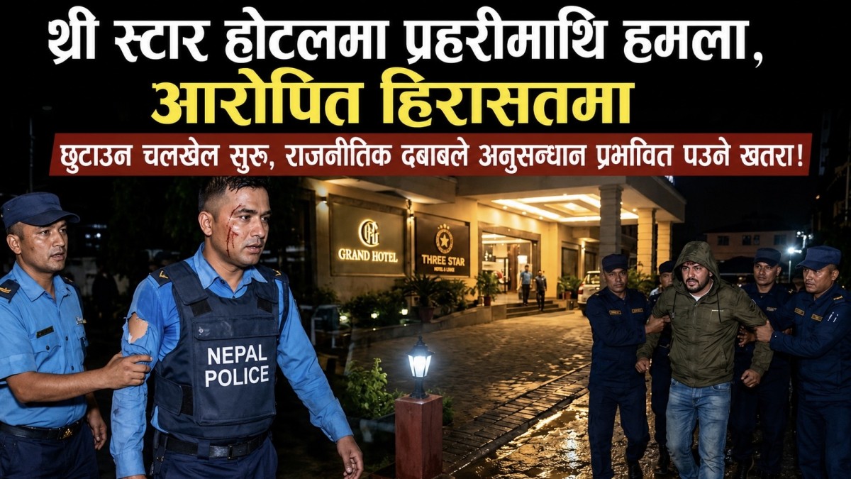 थ्री स्टार होटलमा प्रहरीसँग झडप, आरोपितलाई छुटाउन चलखेल सुरु?
