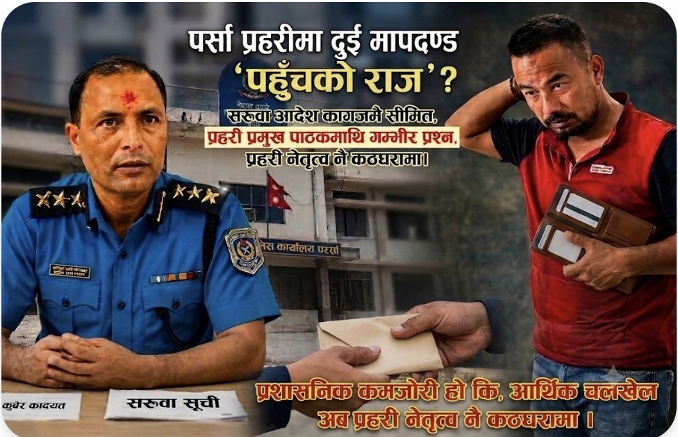 पर्सा प्रहरीमा सरुवा विवाद: सानालाई नियम, ठूलालाई छुट?