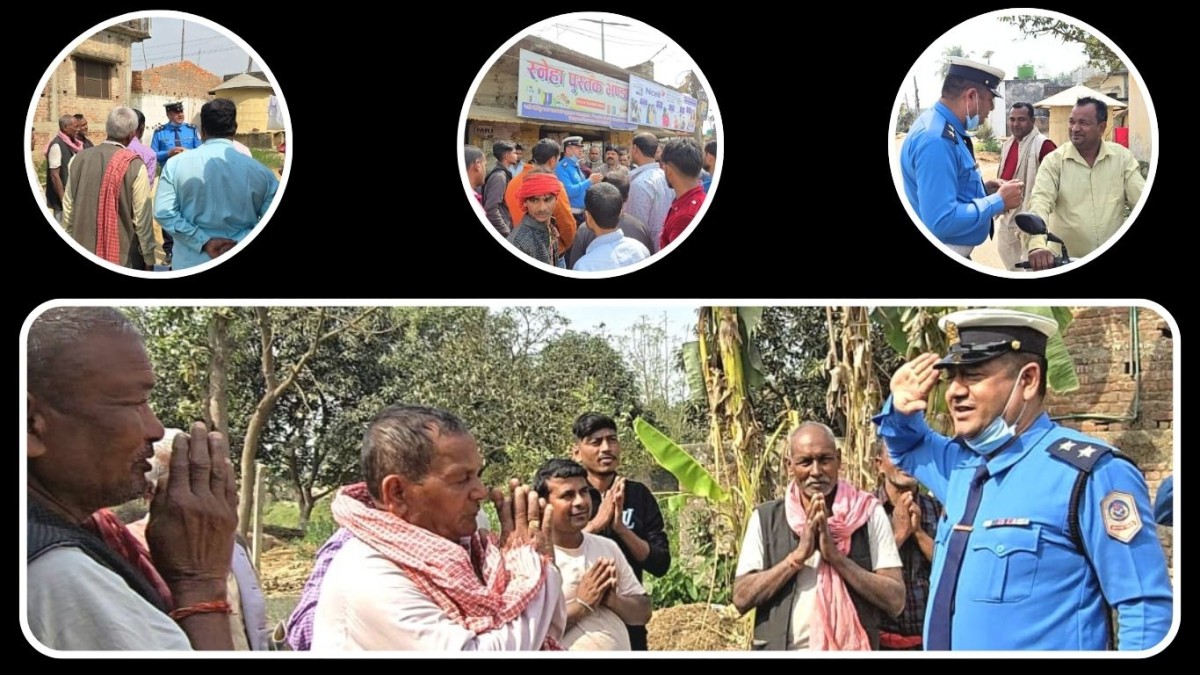ट्राफिक प्रहरीद्वारा सचेतना मुलक कार्यक्रम गर्दै
