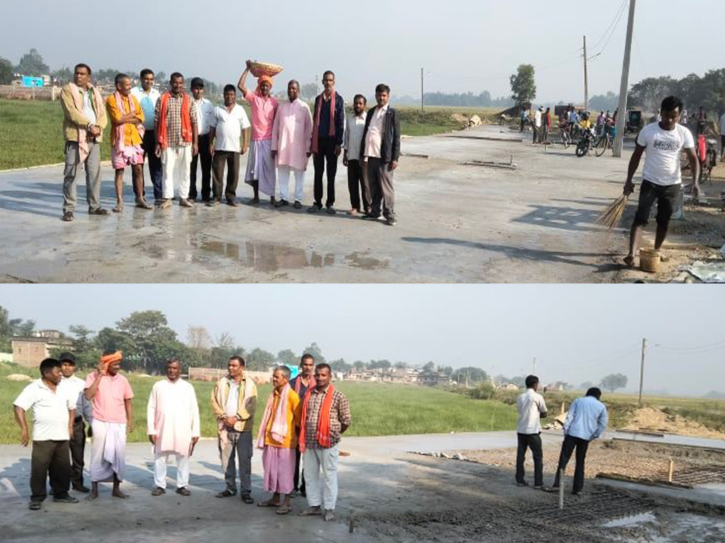 प्रसौनी बिर्तामा छठघाटको ढलान कार्य सम्पन्न