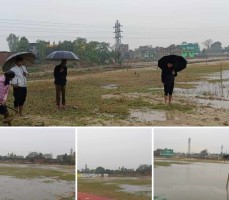 तेस्रो परवानीपुर गोल्डकप : खेल मैदानमा पानी जमेपछी आजको खेल स्थगित