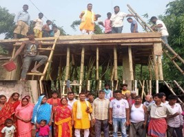 वडा अध्यक्ष यादवको व्यक्तिगत लगानीमा लक्ष्मीपुरमा मन्दिर निर्माण शुरु