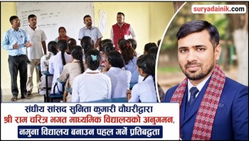 रास्वपा युवा नेता अकलेश साहको पहलमा सांसद चौधरीद्वारा विद्यालय अनुगमन, विकासका लागि बजेटको आश्वासन