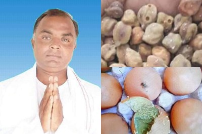 गाउँपालिका अध्यक्ष चौरसियाको मिलोमतोमा कुहिएको समाग्री बितरण हुँदै ।