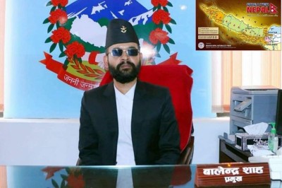 मेयर शाहको कार्यकक्षमा ‘ग्रेटर नेपाल’ को नक्सा