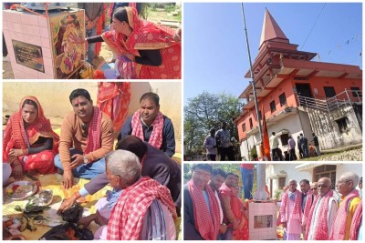 पोखरिया नगरपालिकाका उपमेयर रुबि ठाकुरद्वारा बिशाल हनुमान मन्दिरमा १०१ फिटको झण्डा निर्माण