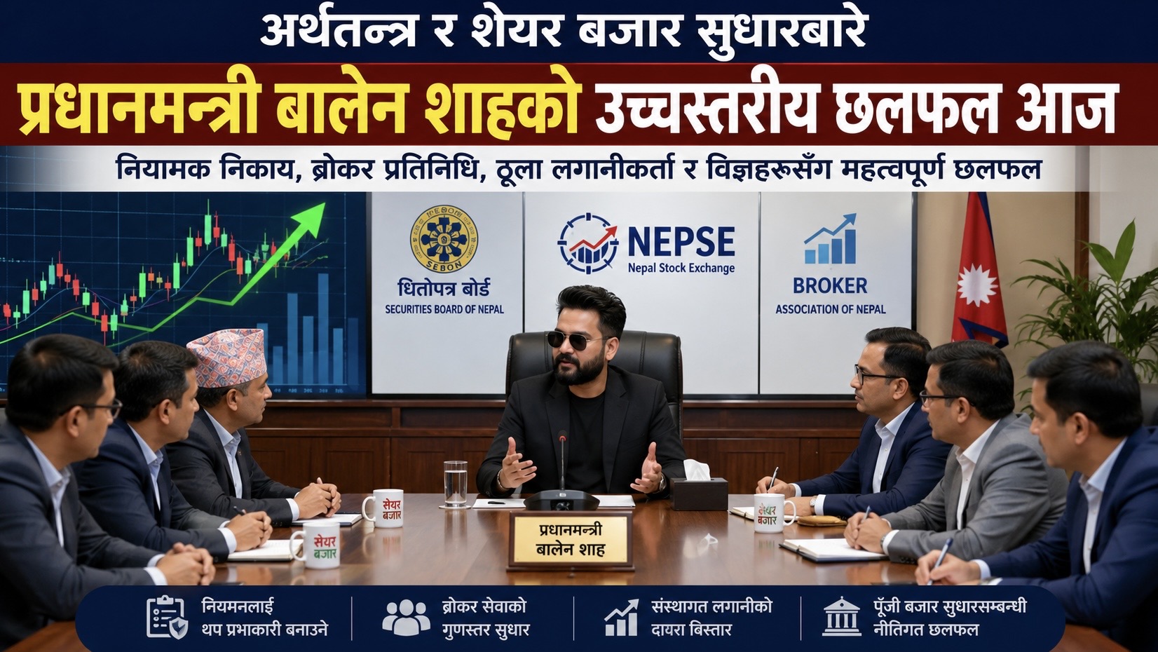 शेयर बजार सुधारका लागि प्रधानमन्त्री बालेन शाहको विशेष बैठक